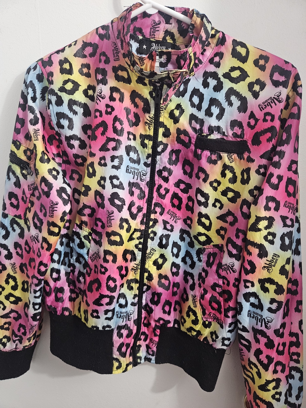 Abbey Dawn by Avril Lavigne Rainbow Leopard Print Zip Up Jacket